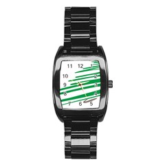 Christmas Tree Pine Holidays Stainless Steel Barrel Watch