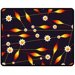 Flower Buds Floral Background Fleece Blanket (medium)  by HermanTelo