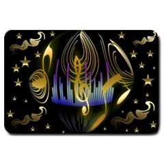 Background Level Clef Note Music Large Doormat  by HermanTelo