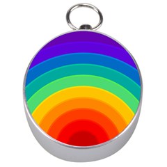 Rainbow Background Colorful Silver Compasses
