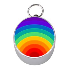 Rainbow Background Colorful Mini Silver Compasses by HermanTelo