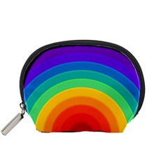 Rainbow Background Colorful Accessory Pouch (Small)