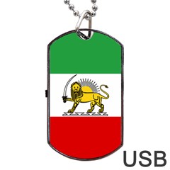 State Flag Of The Imperial State Of Iran, 1907-1979 Dog Tag Usb Flash (one Side) by abbeyz71