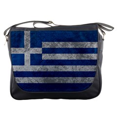 Grunge Greek Flag Messenger Bag by trulycreative