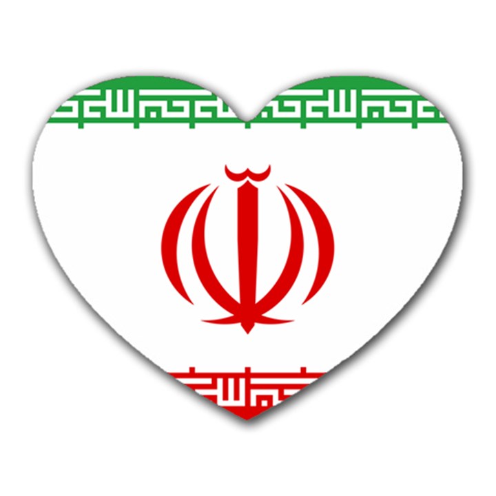 Vertical Flag of Iran Heart Mousepads