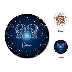 Gemini Zodiac Playing Cards Single Design (round) by trulycreative