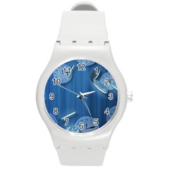 Time Clock Watch Hours Round Plastic Sport Watch (m) by HermanTelo