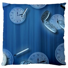 Time Clock Watch Hours Standard Flano Cushion Case (two Sides) by HermanTelo