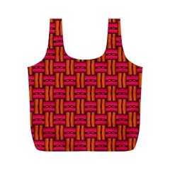 Pattern Red Background Structure Full Print Recycle Bag (m)