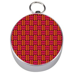 Pattern Red Background Structure Silver Compasses