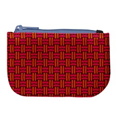 Pattern Red Background Structure Large Coin Purse