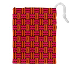 Pattern Red Background Structure Drawstring Pouch (4xl) by HermanTelo