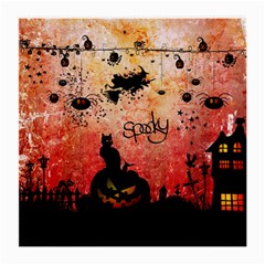 Funny Halloween Design, Cat, Pumpkin And Witch Medium Glasses Cloth (2 Sides) by FantasyWorld7