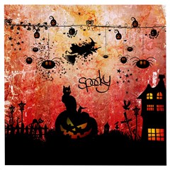 Funny Halloween Design, Cat, Pumpkin And Witch Wooden Puzzle Square by FantasyWorld7