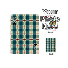 Pattern Texture Plaid Grey Playing Cards 54 Designs (mini)