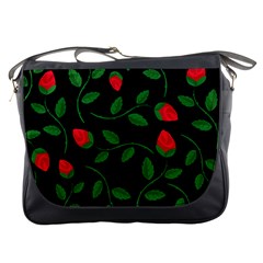 Roses Flowers Spring Flower Nature Messenger Bag by HermanTelo