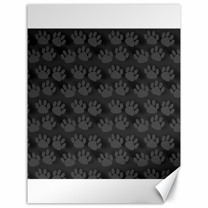 Pattern Texture Feet Dog Grey Canvas 12  x 16 