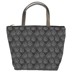 Pattern Texture Feet Dog Grey Bucket Bag by HermanTelo