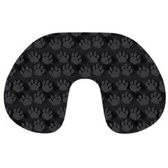 Pattern Texture Feet Dog Grey Travel Neck Pillow