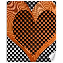 Heart Chess Board Checkerboard Canvas 16  X 20  by HermanTelo