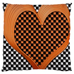 Heart Chess Board Checkerboard Large Cushion Case (one Side) by HermanTelo