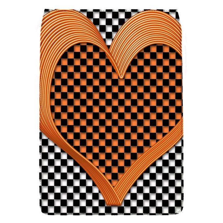 Heart Chess Board Checkerboard Removable Flap Cover (S)