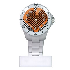 Heart Chess Board Checkerboard Plastic Nurses Watch