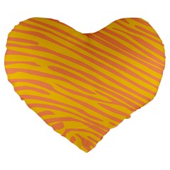 Pattern Texture Yellow Large 19  Premium Heart Shape Cushions by HermanTelo