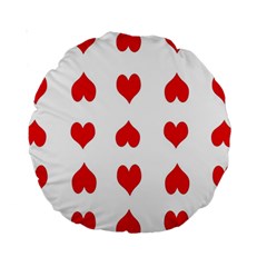 Heart Red Love Valentines Day Standard 15  Premium Round Cushions by HermanTelo