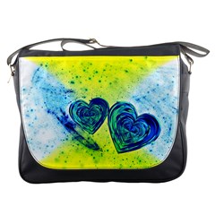 Heart Emotions Love Blue Messenger Bag by HermanTelo