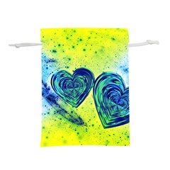 Heart Emotions Love Blue Lightweight Drawstring Pouch (l) by HermanTelo