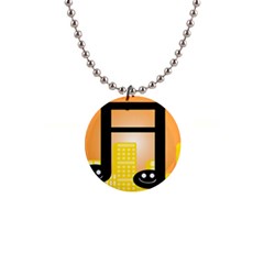 Abstract Anthropomorphic Art 1  Button Necklace by HermanTelo