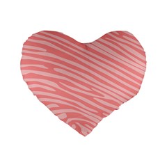 Pattern Texture Pink Standard 16  Premium Heart Shape Cushions