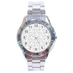 Music Notes Background Wallpaper Stainless Steel Analogue Watch by HermanTelo