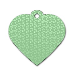 Background Polka Green Dog Tag Heart (one Side) by HermanTelo