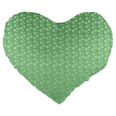 Background Polka Green Large 19  Premium Flano Heart Shape Cushions