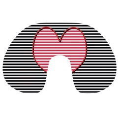 Heart Stripes Symbol Striped Travel Neck Pillow