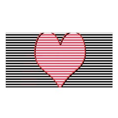 Heart Stripes Symbol Striped Satin Shawl