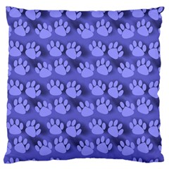 Pattern Texture Feet Dog Blue Large Cushion Case (one Side) by HermanTelo