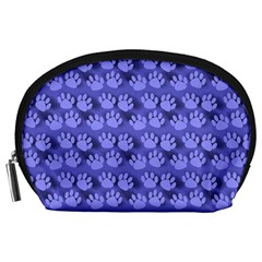 Pattern Texture Feet Dog Blue Accessory Pouch (large)