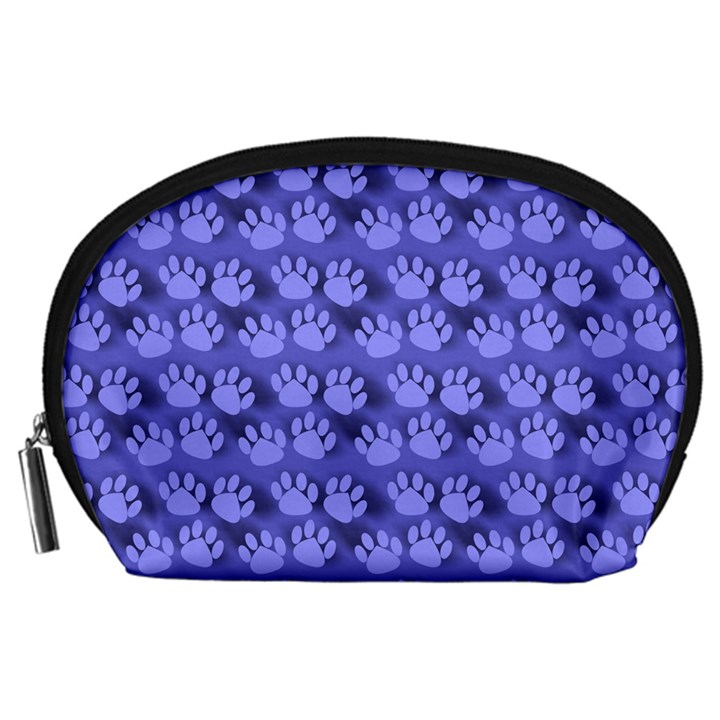 Pattern Texture Feet Dog Blue Accessory Pouch (Large)