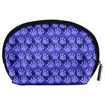 Pattern Texture Feet Dog Blue Accessory Pouch (Large) Back