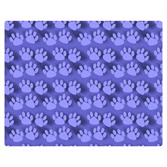 Pattern Texture Feet Dog Blue Double Sided Flano Blanket (medium)  by HermanTelo