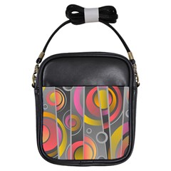 Abstract Colorful Background Grey Girls Sling Bag by HermanTelo