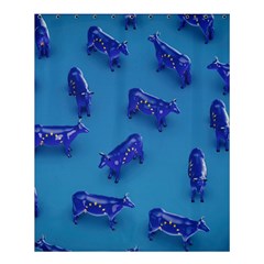 Cow Illustration Blue Shower Curtain 60  X 72  (medium)  by HermanTelo