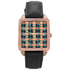 Texture Red Rose Gold Leather Watch  by HermanTelo