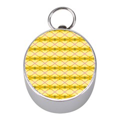 Pattern Pink Yellow Mini Silver Compasses by HermanTelo