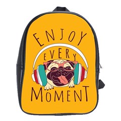 Pug Enjoy Every Moment School Bag (large) by trulycreative