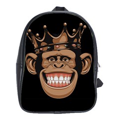 Monkey Crown School Bag (xl) by trulycreative