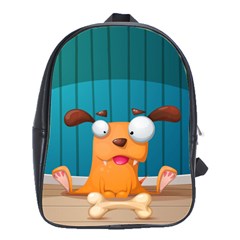 Funny Cartoon Dog School Bag (large) by trulycreative